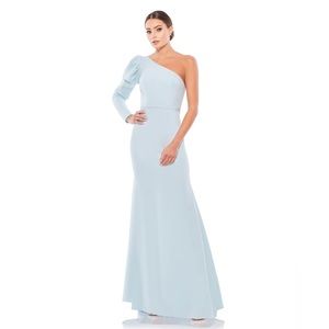 Ieena for Mac Duggal One‎ Shoulder Puff Sleeve Gown- NWT